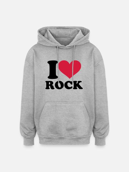 Rock - Oversized Unisex Hoodie - heather grey