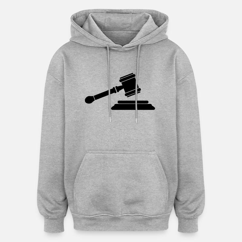 richter__hammer__f1 - Sweat à capuche oversize unisexe - gris chiné