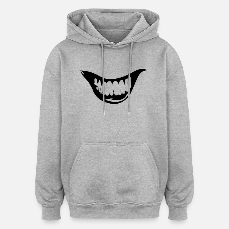 Evil grin - Oversized Unisex Hoodie - heather grey