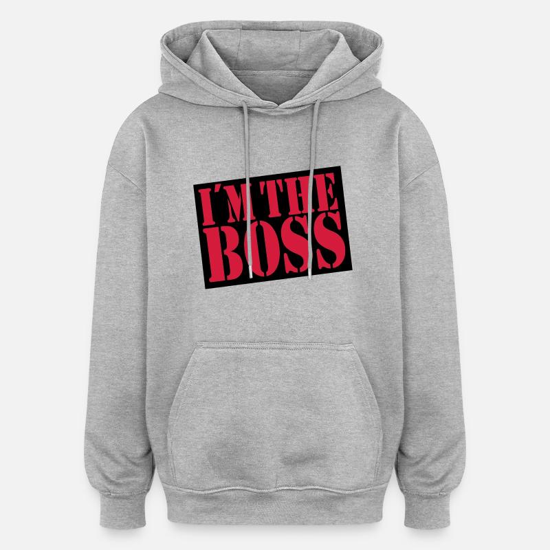 Boss - Oversized Unisex Hoodie - Grau meliert