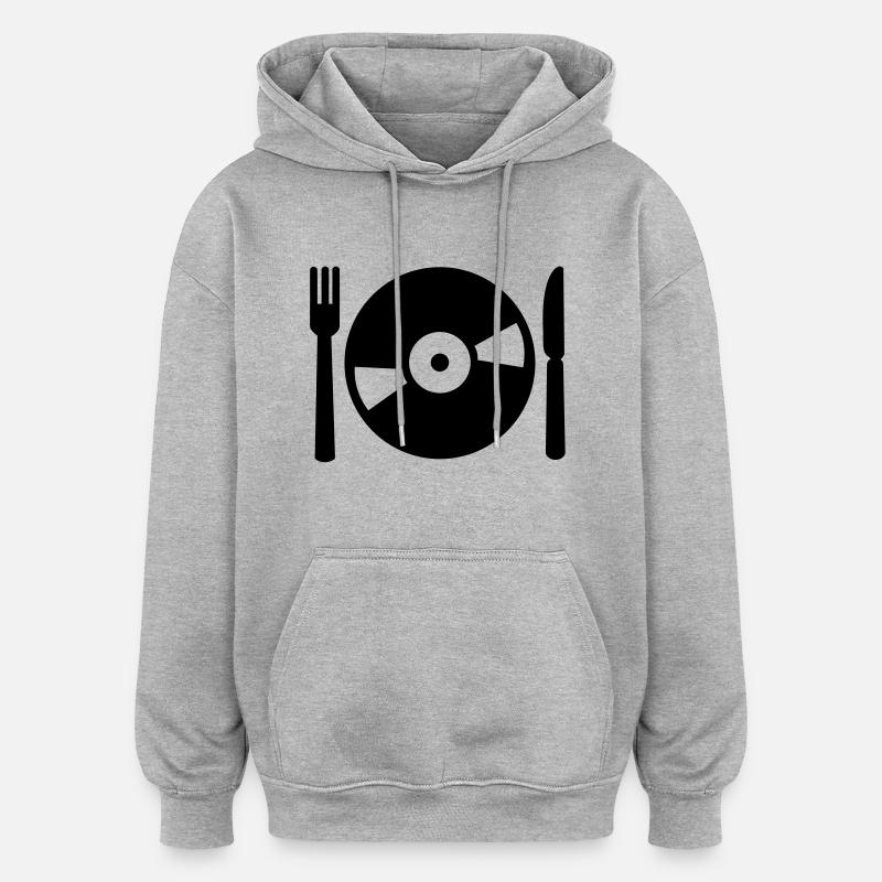 Vinyl Schallplatte - Oversized Unisex Hoodie - Grau meliert