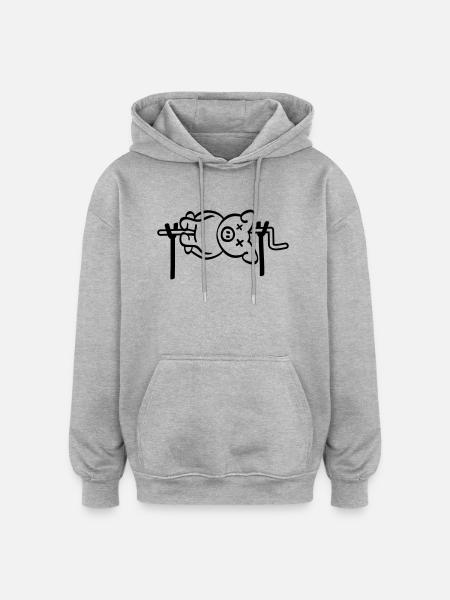 Pig Barbecue - Oversized Unisex Hoodie - heather grey