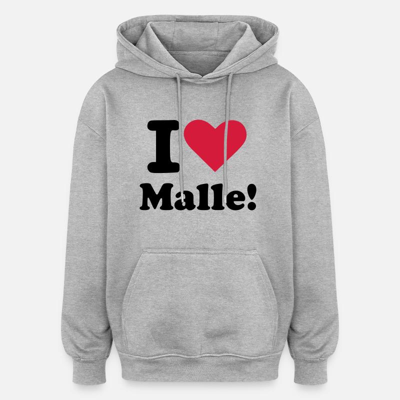 Mallorca - Oversized Unisex Hoodie - Grau meliert