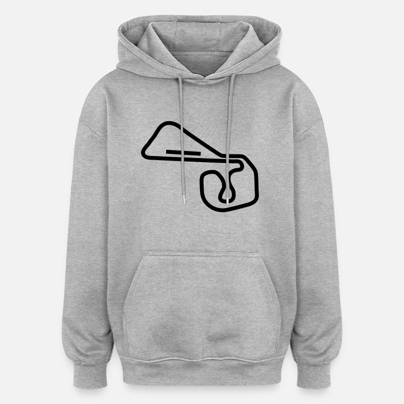 circuito_germania_c1 - Sweat à capuche oversize unisexe - gris chiné