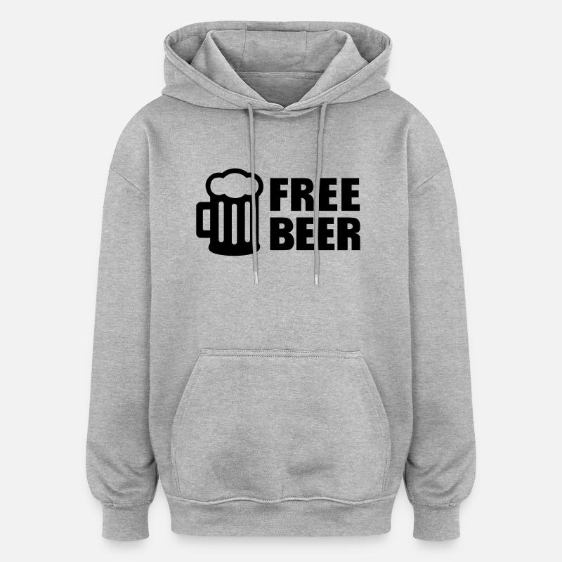 Free Beer - Sweat à capuche oversize unisexe - gris chiné