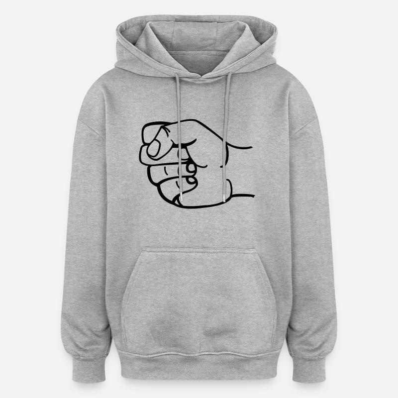 faust1 - Sweat à capuche oversize unisexe - gris chiné