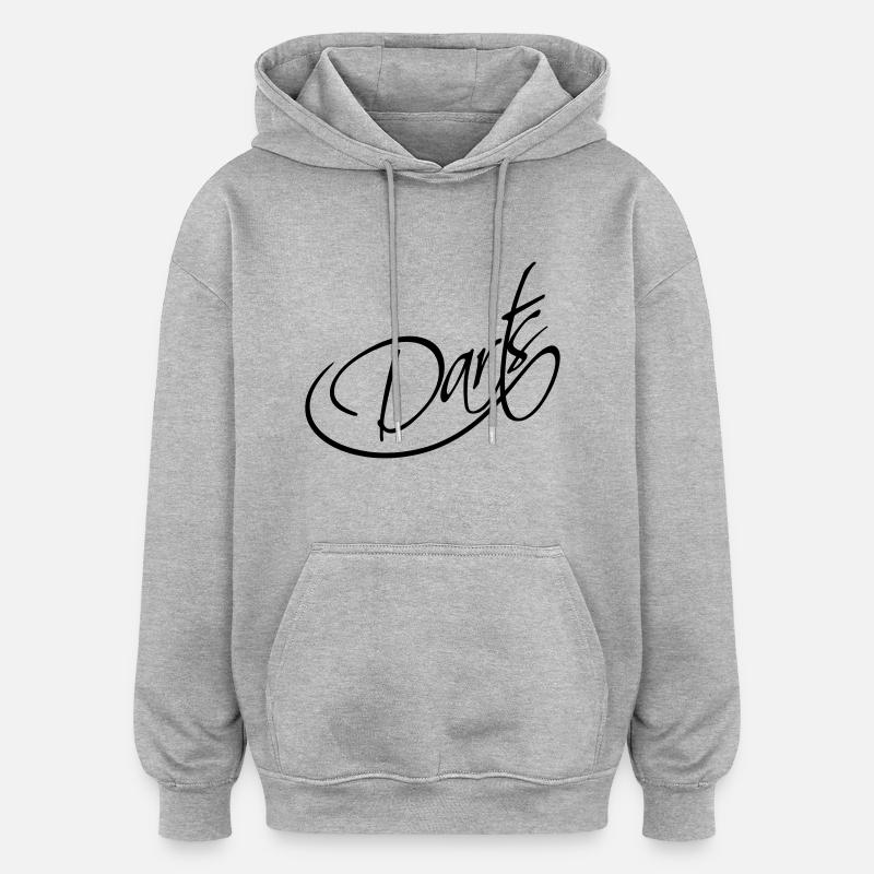 Darts Logo Design - Sweat à capuche oversize unisexe - gris chiné