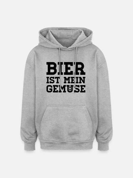 Beer is my vegetables - Oversized Unisex Hoodie - heather grey