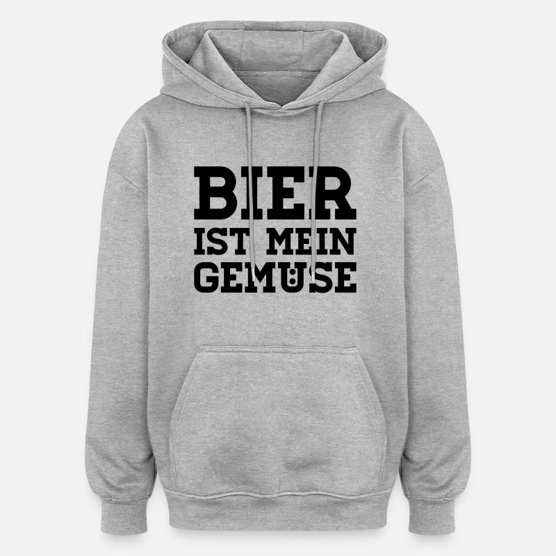 La bière est mes légumes - Sweat à capuche oversize unisexe - gris chiné