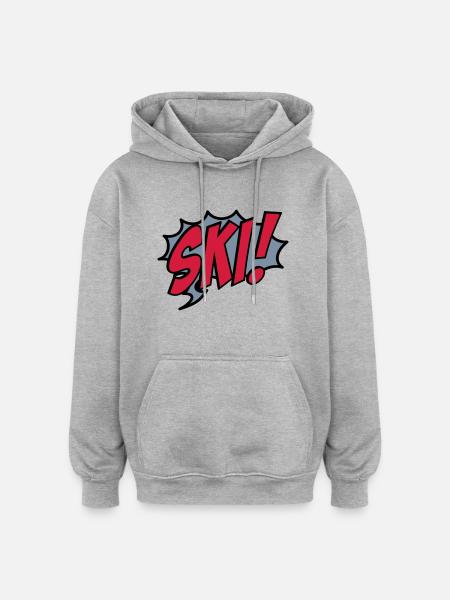 ski - Oversized Unisex Hoodie - Grau meliert
