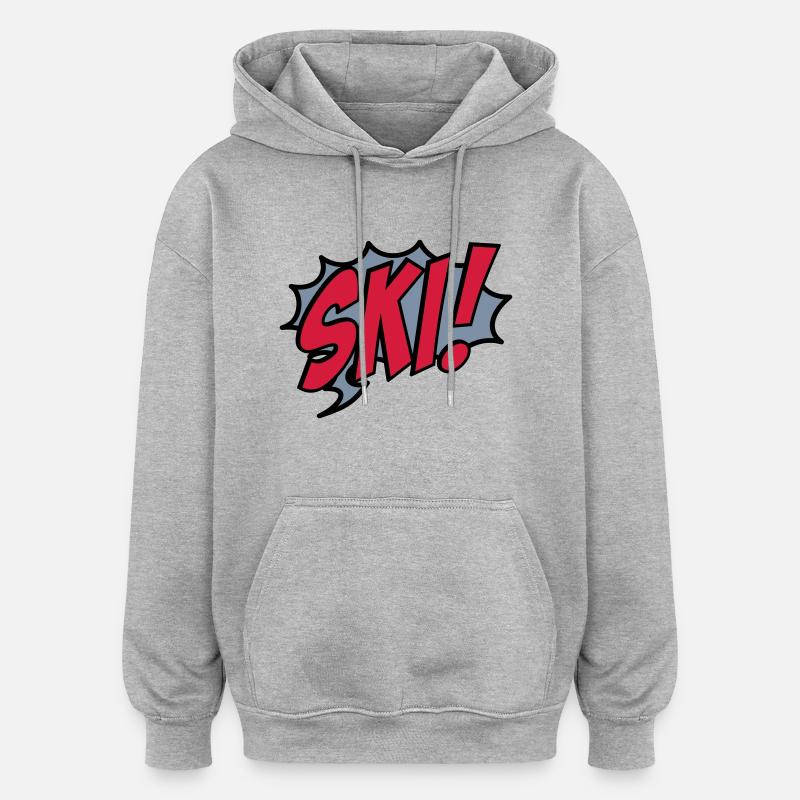 ski - Oversized Unisex Hoodie - Grau meliert