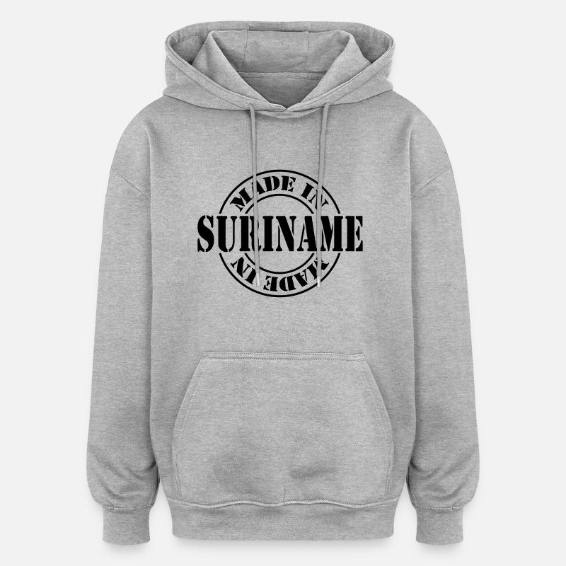 made in suriname m1k2 - Sweat à capuche oversize unisexe - gris chiné