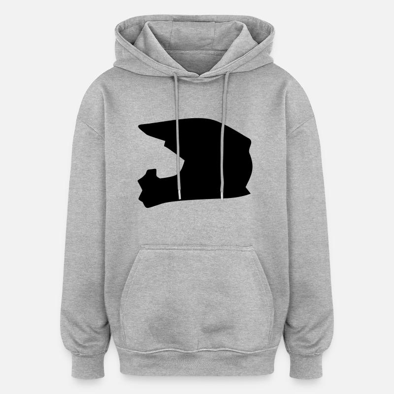Helm - Oversized Unisex Hoodie - Grau meliert