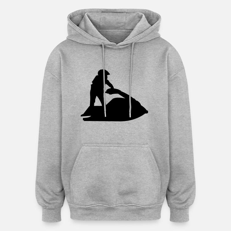 jet_ski - Sweat à capuche oversize unisexe - gris chiné