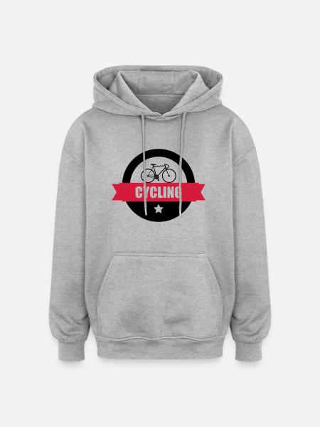 Cycling - Sweat à capuche oversize unisexe - gris chiné