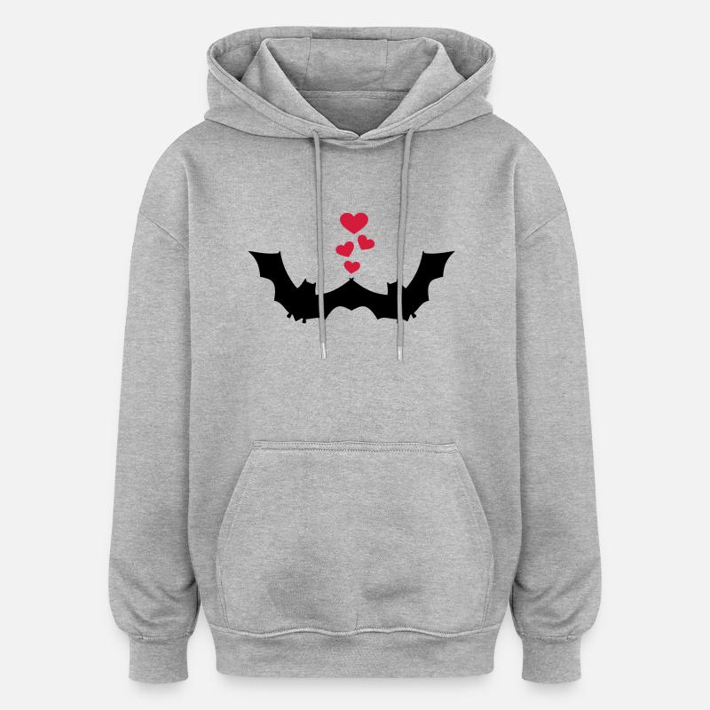 Chauve-souris - Sweat à capuche oversize unisexe - gris chiné