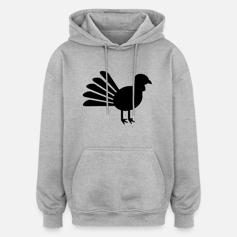 Dindon - Sweat à capuche oversize unisexe - gris chiné