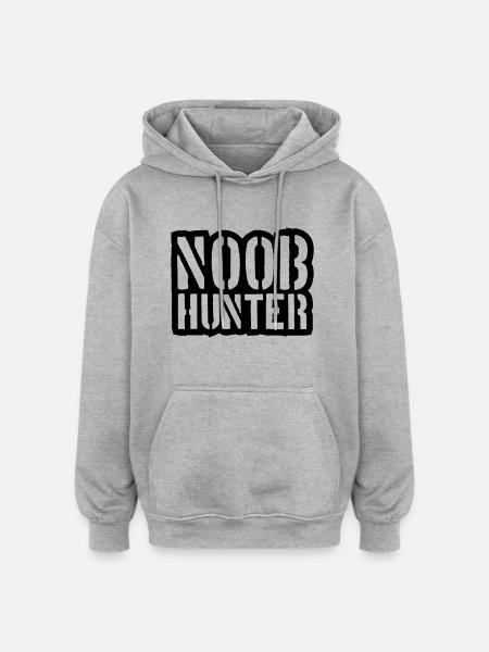 Shooter Noob Hunter Logo Design - Oversized Unisex Hoodie - heather grey