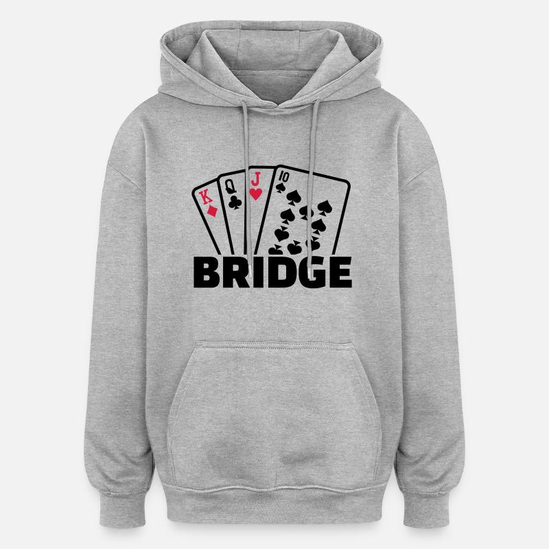 Bridge - Sweat à capuche oversize unisexe - gris chiné
