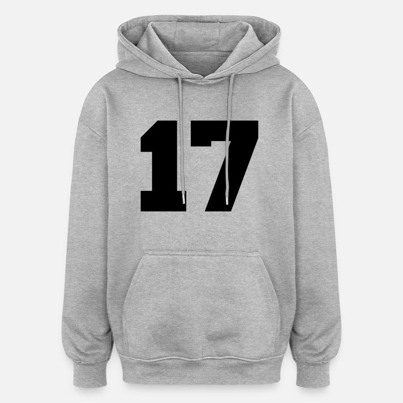 17 - Sweat à capuche oversize unisexe - gris chiné