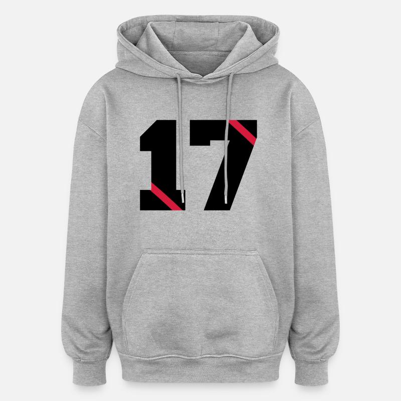 17 - Sweat à capuche oversize unisexe - gris chiné