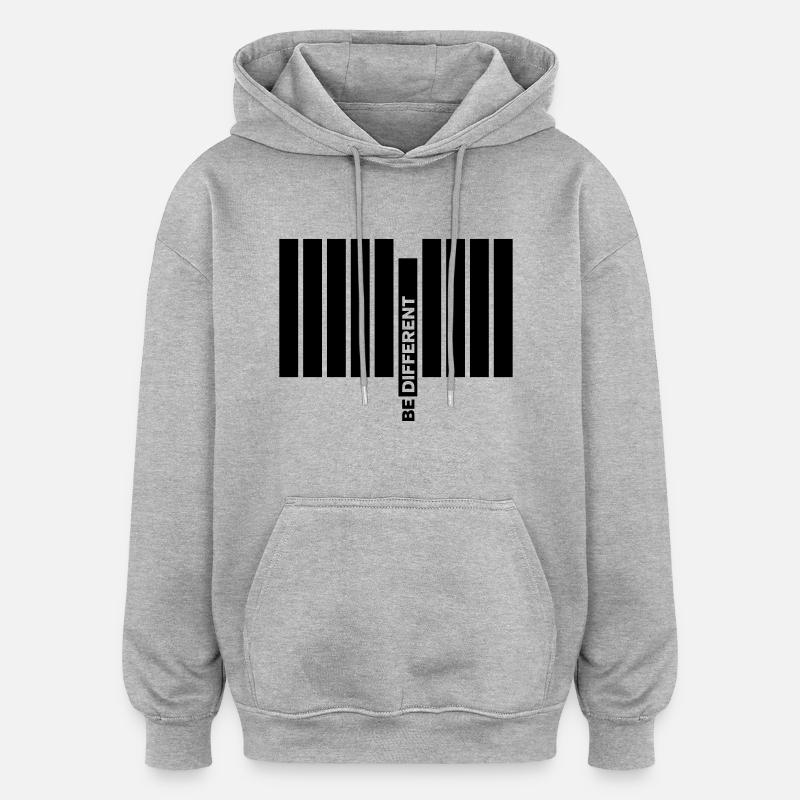 Be Different - Sweat à capuche oversize unisexe - gris chiné