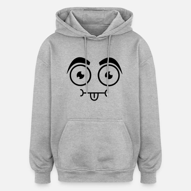 Derp Gesicht - Sweat à capuche oversize unisexe - gris chiné