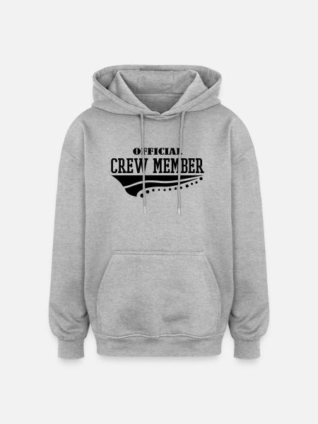 official_crew_member_01 - Sweat à capuche oversize unisexe - gris chiné