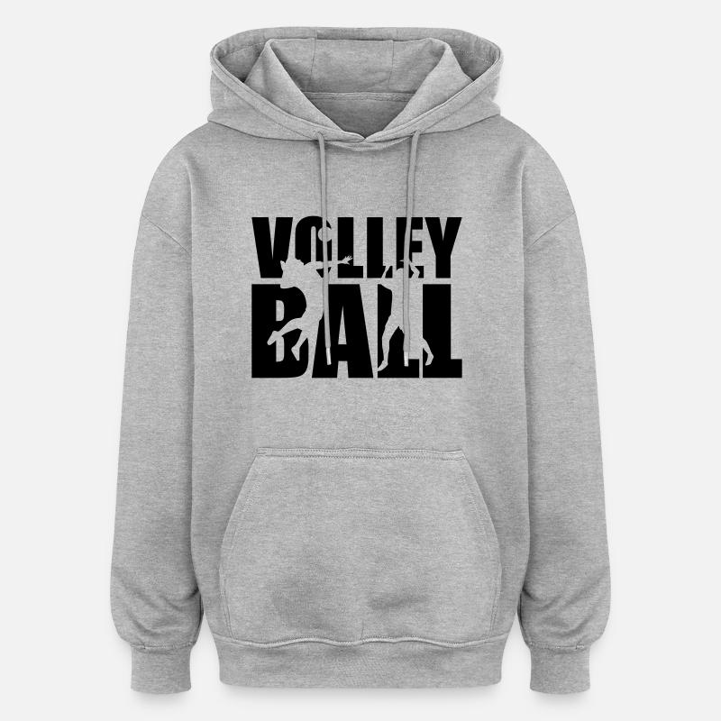 Volleyball - Sweat à capuche oversize unisexe - gris chiné