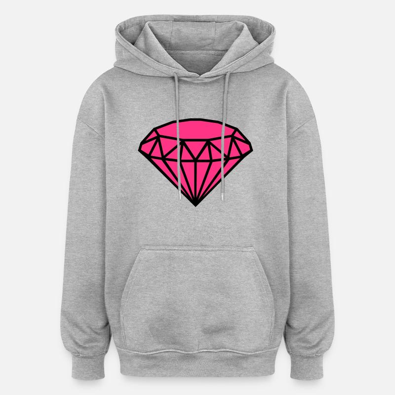 Diamant - Oversized Unisex Hoodie - Grau meliert