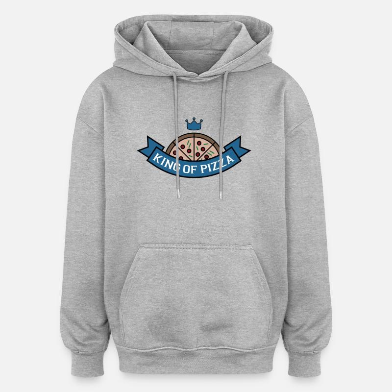 Pizza - Sweat à capuche oversize unisexe - gris chiné