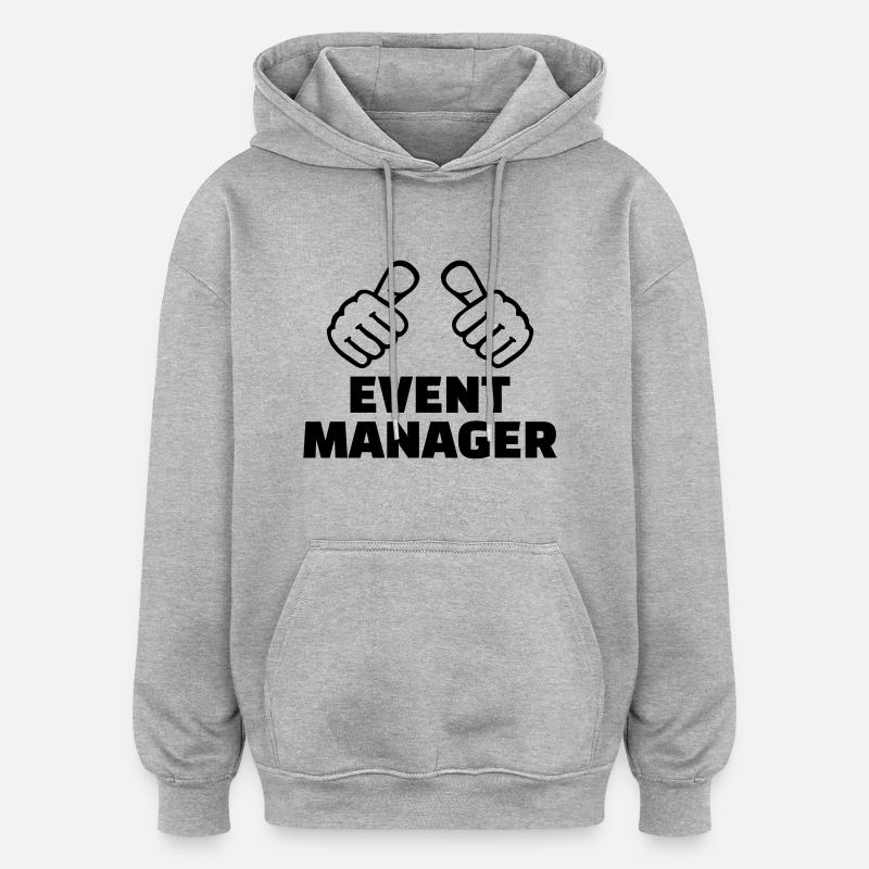 Event Manager - Sweat à capuche oversize unisexe - gris chiné