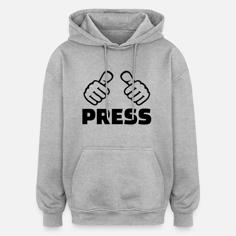 Press - Sweat à capuche oversize unisexe - gris chiné