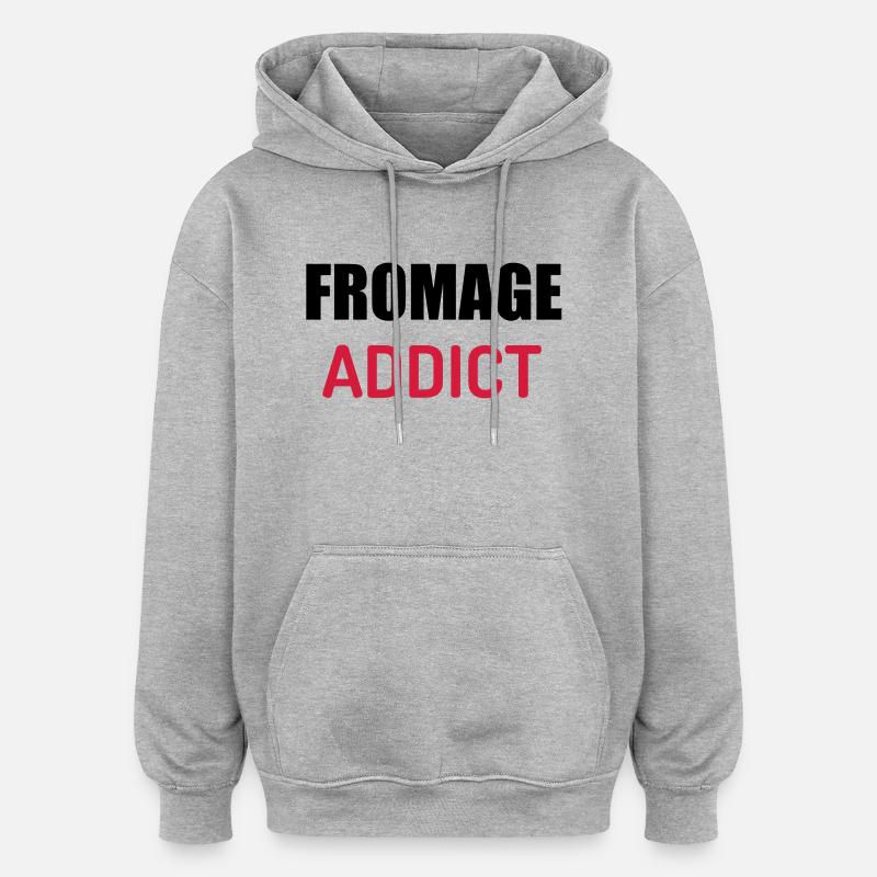 Fromager / Fromage / Travail / Métier / Job - Sweat à capuche oversize unisexe - gris chiné