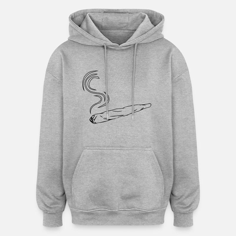 joint design kiffen - Sweat à capuche oversize unisexe - gris chiné