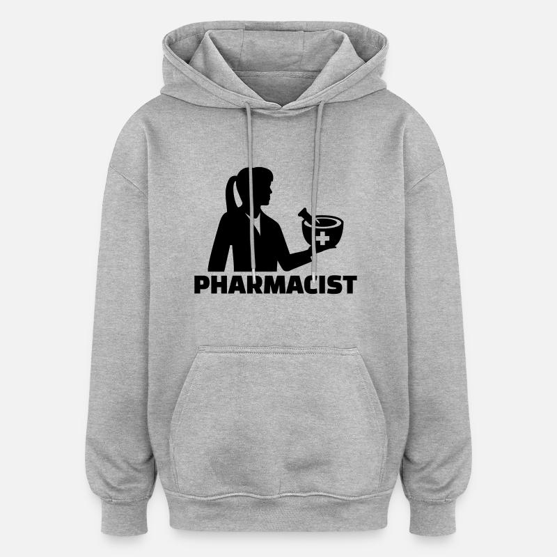 Pharmacienne - Sweat à capuche oversize unisexe - gris chiné