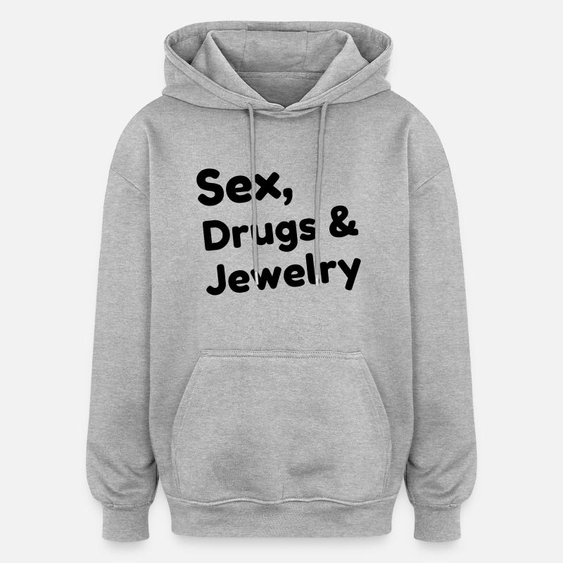 bijoutier / bijou / diamant / bijoutière - Sweat à capuche oversize unisexe - gris chiné