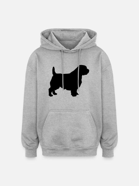 Norfolk Terrier - Sweat à capuche oversize unisexe - gris chiné