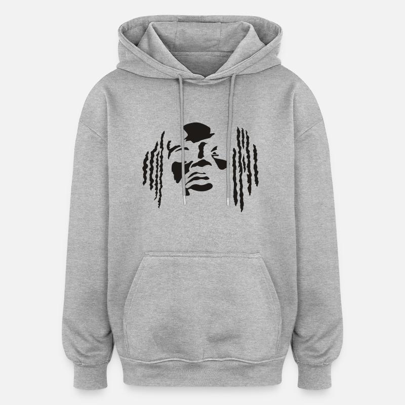 Rasta - Sweat à capuche oversize unisexe - gris chiné
