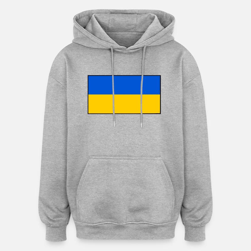 Ukraine - Sweat à capuche oversize unisexe - gris chiné