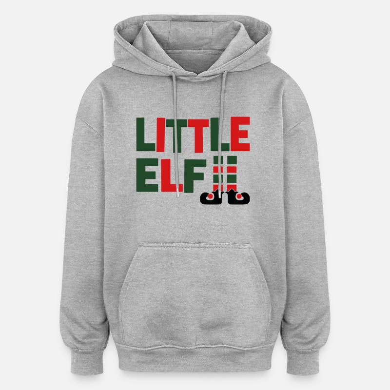 Petit Elfe - Sweat à capuche oversize unisexe - gris chiné