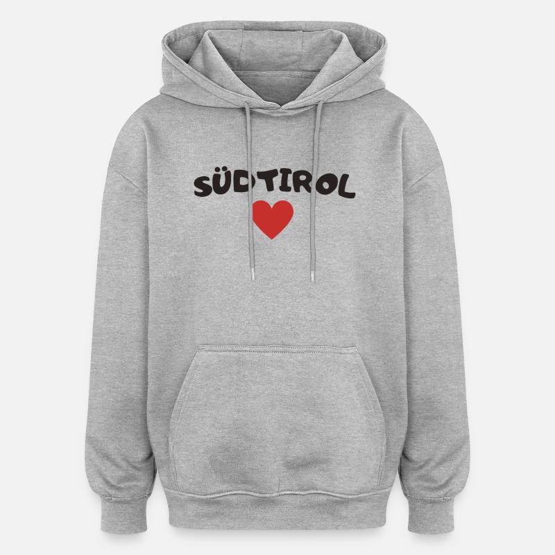 Tyrol du Sud - Sweat à capuche oversize unisexe - gris chiné