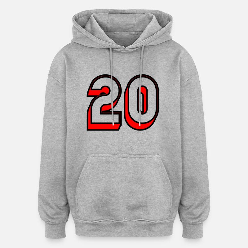 20 ANS,20e ANNIVERSAIRE,ANNIVERSAIRE 20 ANS,20 - Sweat à capuche oversize unisexe - gris chiné