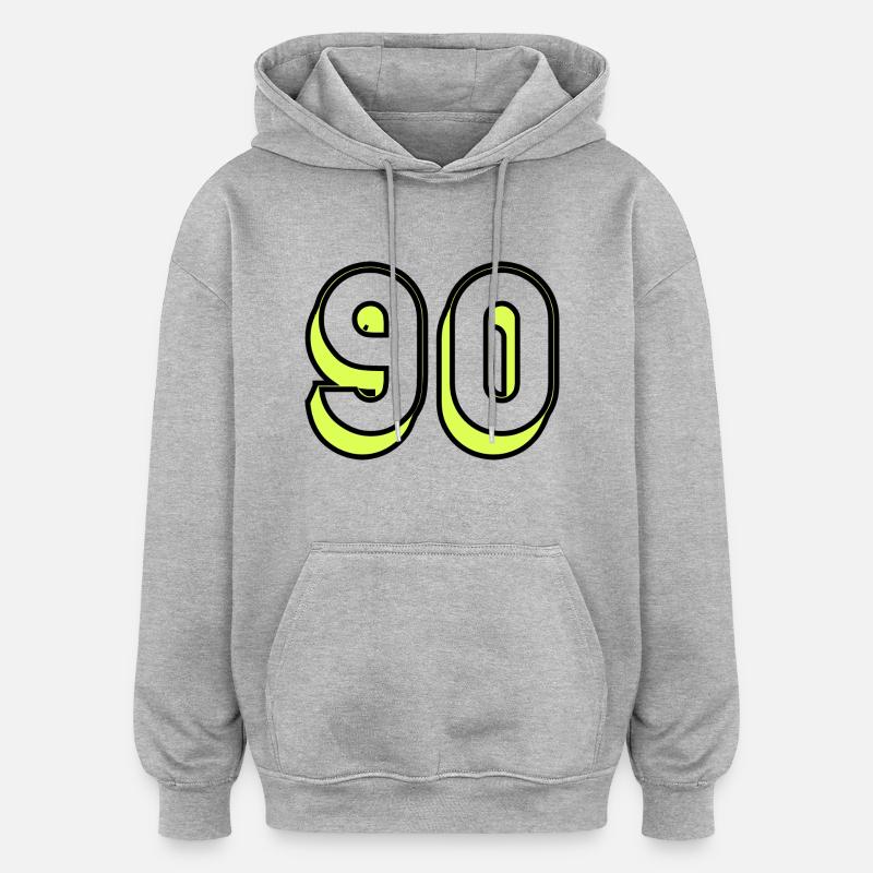 90. ANNIVERSAIRE. HAPPY BIRTHDAY - Sweat à capuche oversize unisexe - gris chiné