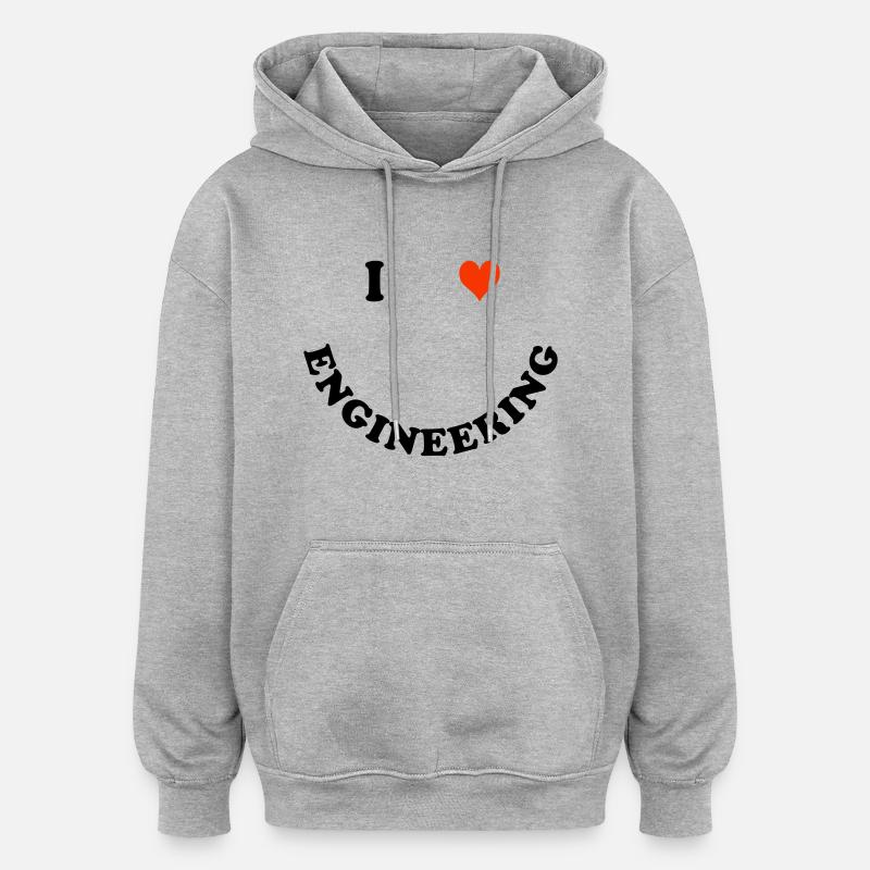 Ingénieur - Sweat à capuche oversize unisexe - gris chiné