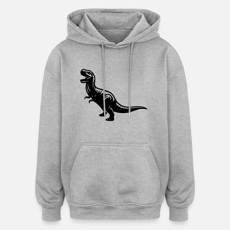 Trex - Sweat à capuche oversize unisexe - gris chiné