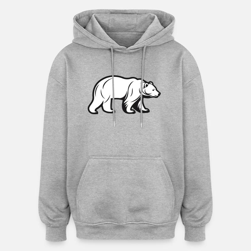 Silhouette d’ours - Sweat à capuche oversize unisexe - gris chiné