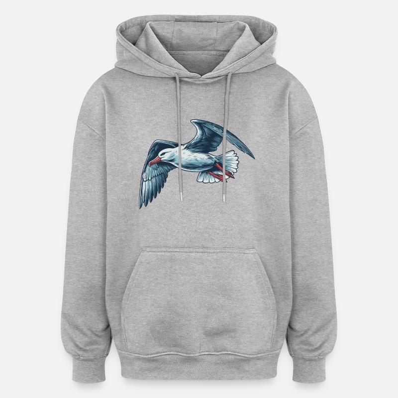 Albatros - Sweat à capuche oversize unisexe - gris chiné