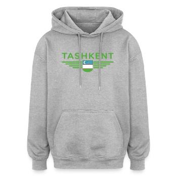 Taschkent T-Shirt – Usbekistans Herz - Oversized Unisex Hoodie - Grau meliert - Vorne - Noah (186cm)