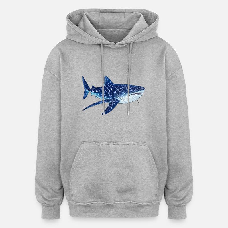 Requin-baleine - Sweat à capuche oversize unisexe - gris chiné